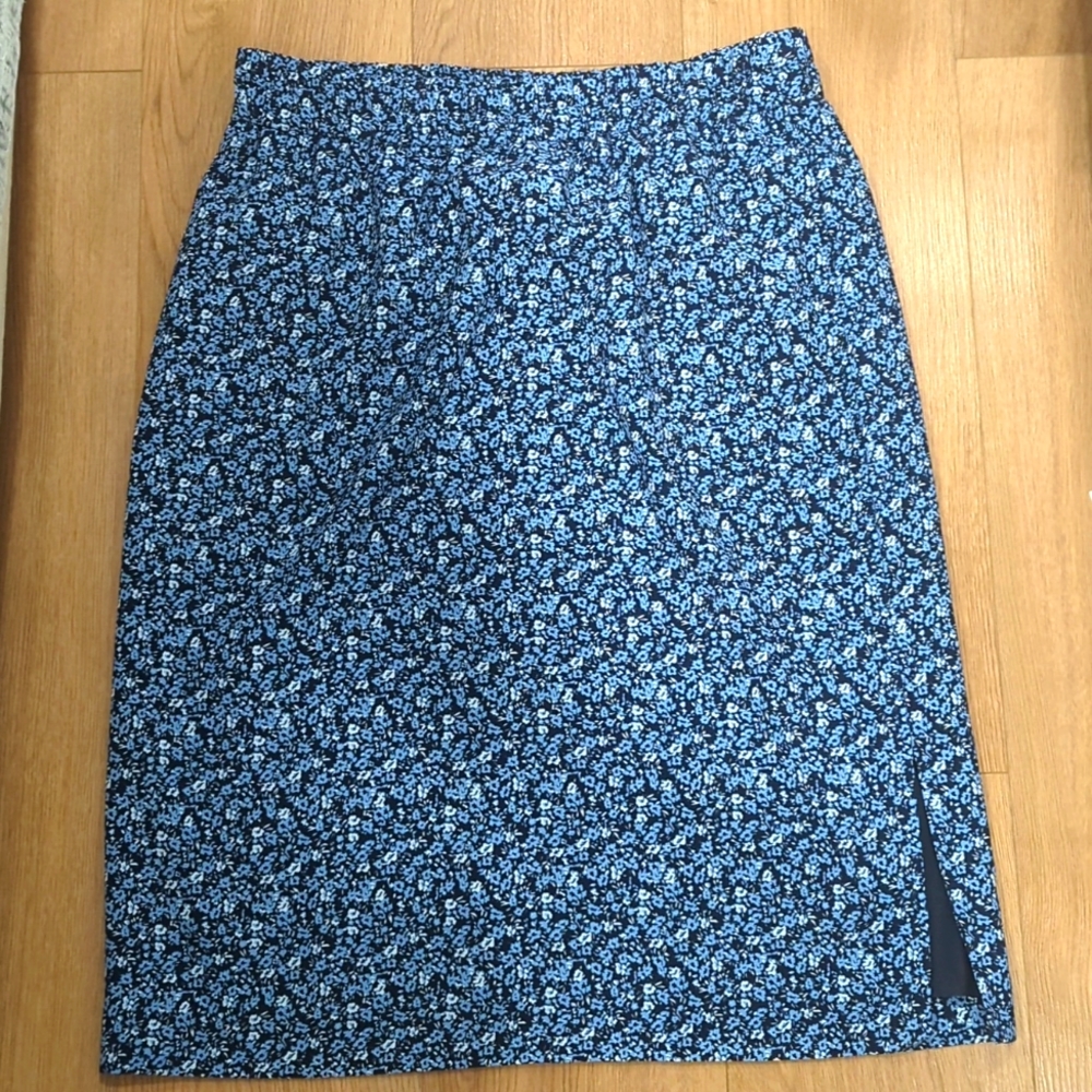 J.Crew Factory Pull-On Skirt in blue floral